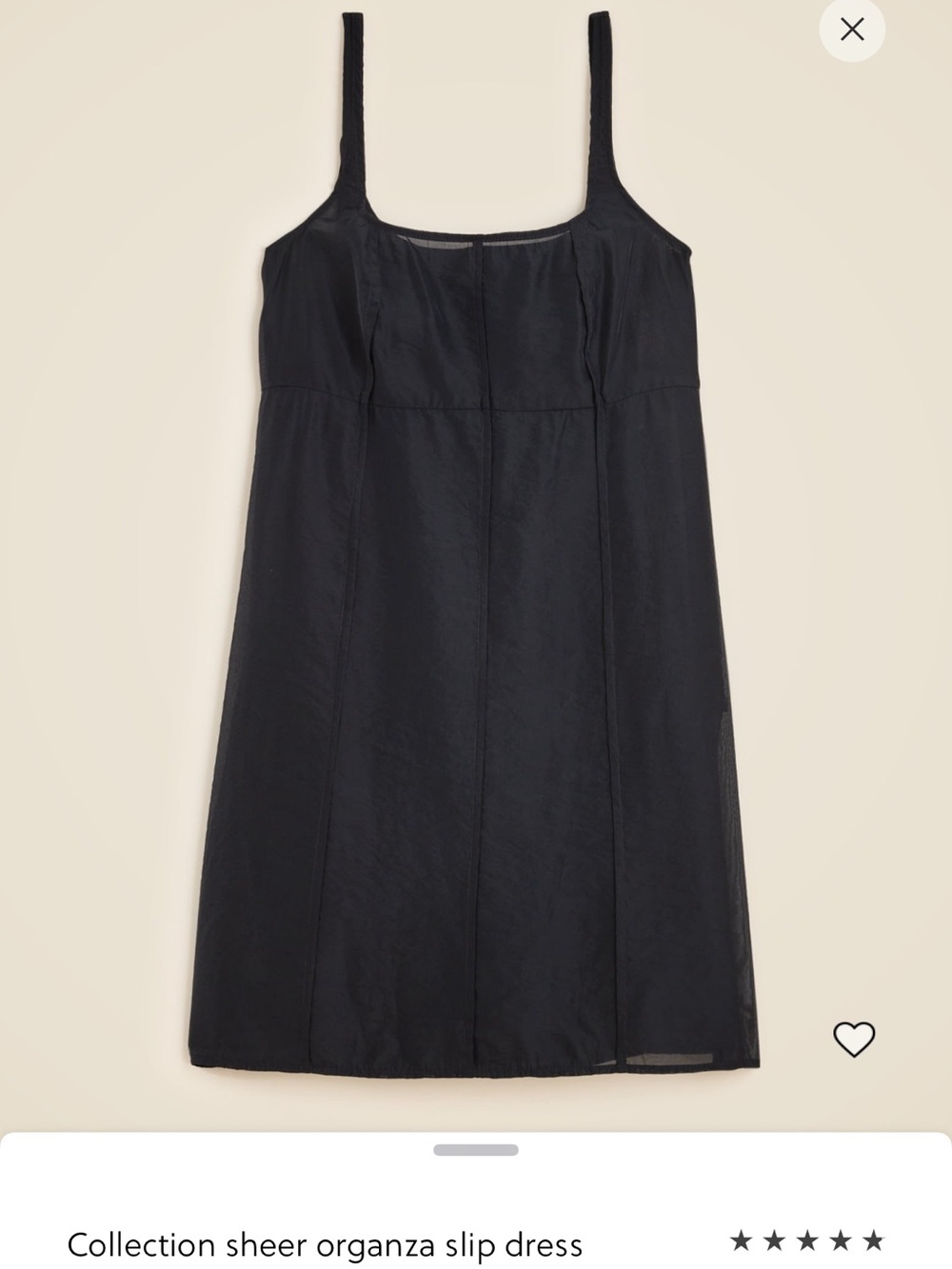 J. Crew Black Sheer Layered Slip Dress